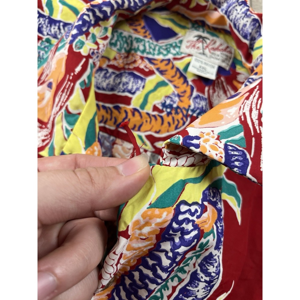 Kahala Hawaii Button Up Shirt Mens Size 2XL Aloha Floral Red Short Sleeve - Picture 6 of 12